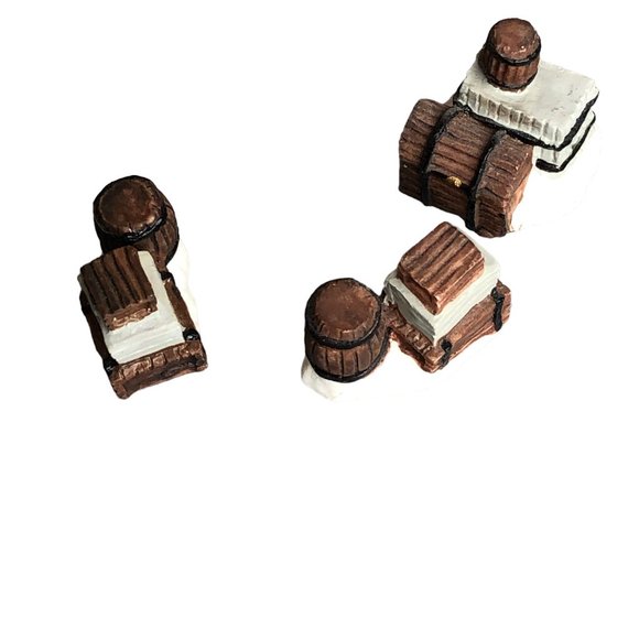 Pacific Rim Christmas Villag Accessor Boardwalk Dock Sea Captain Seagull Barrels - Picture 14 of 16